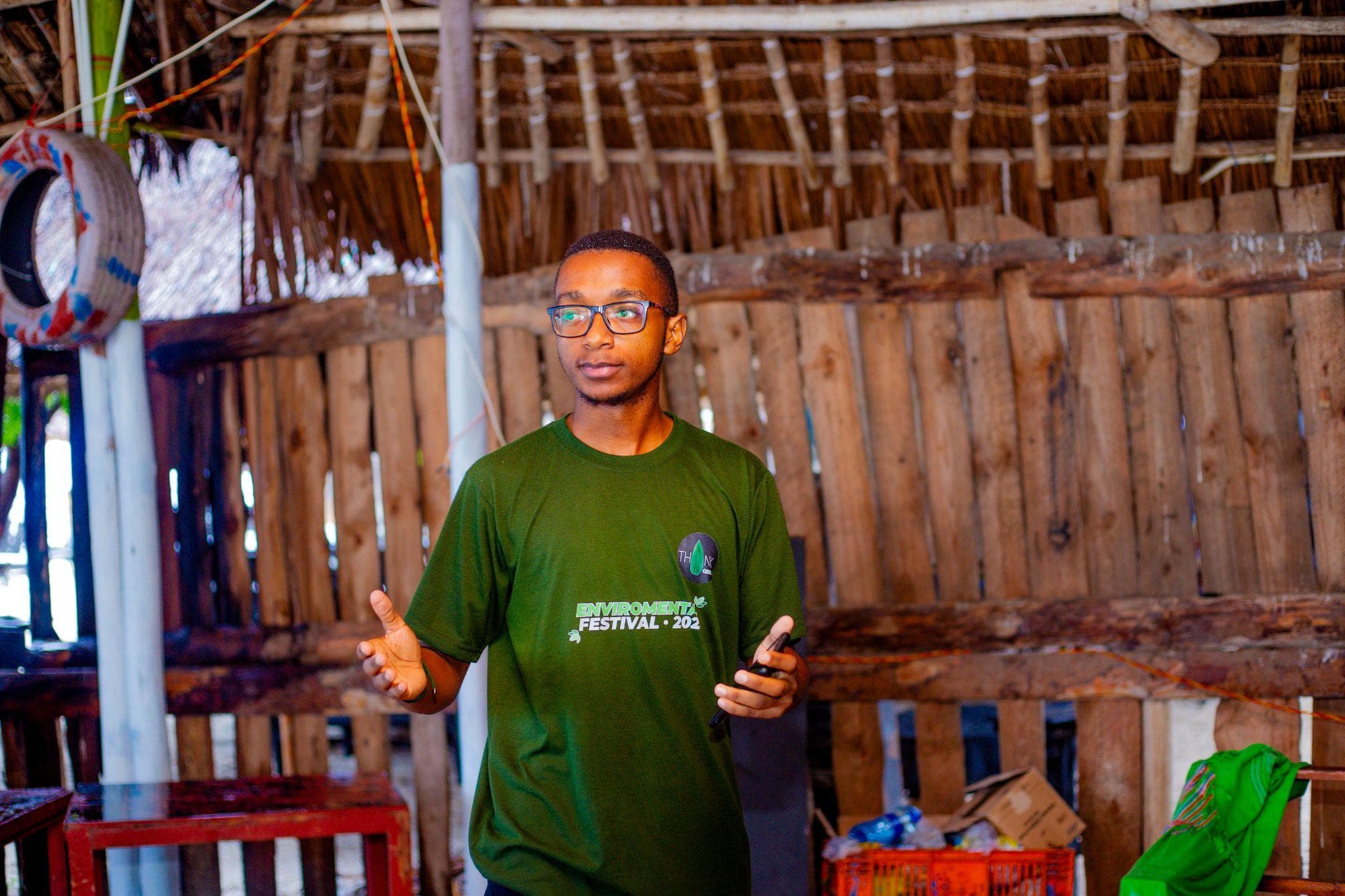 A participant speaking during the clean-up group discussion.